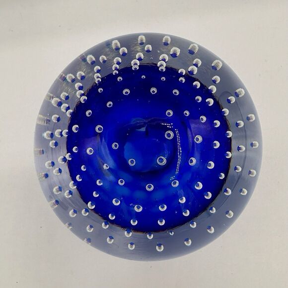 Glass Eye Studio Paper Weight Blue Wave Signed GES - Picture 4 of 11